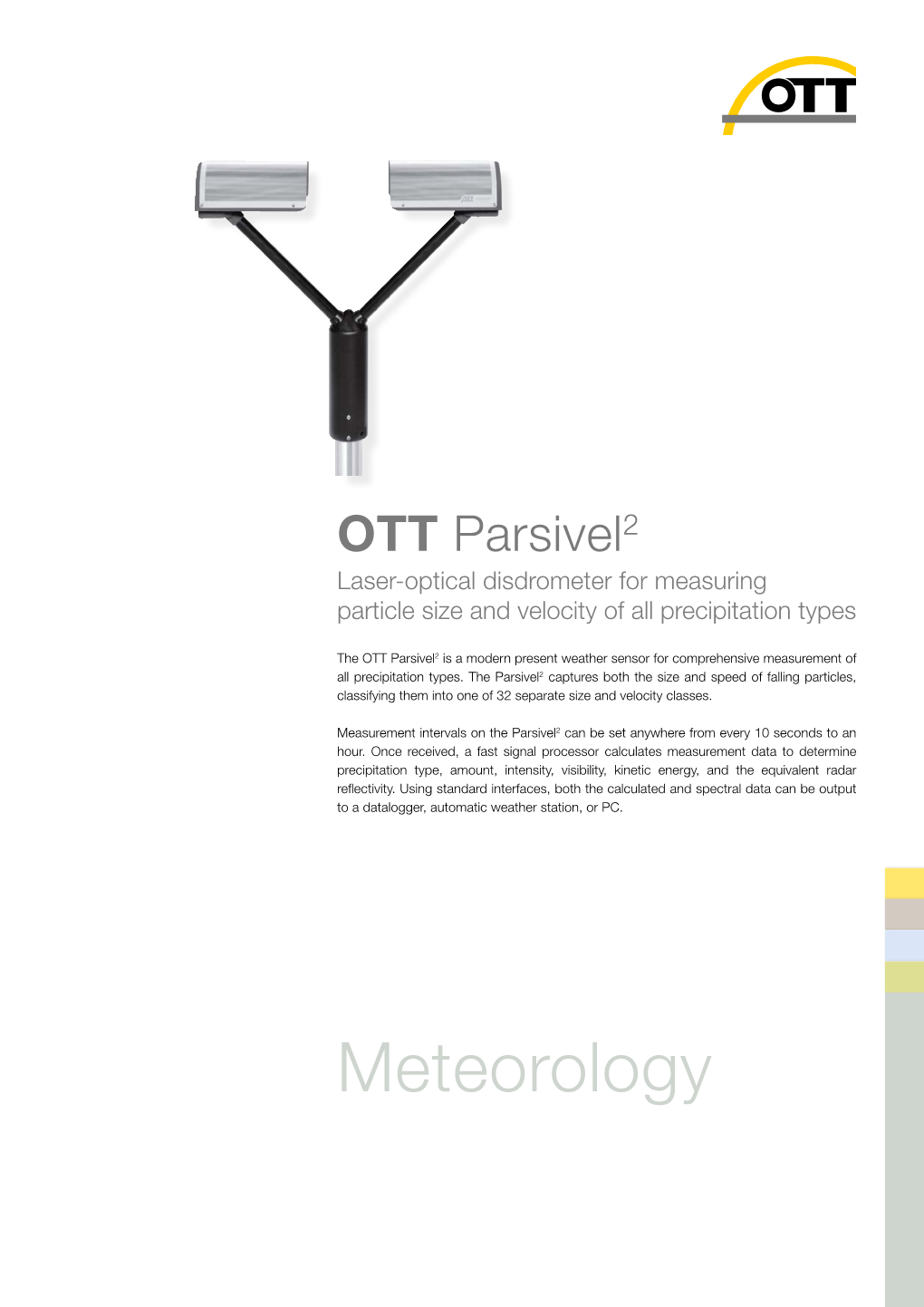 OTT Parsivel2 Laser-Optical Disdrometer for Measuring Particle Size and Velocity of All Precipitation Types