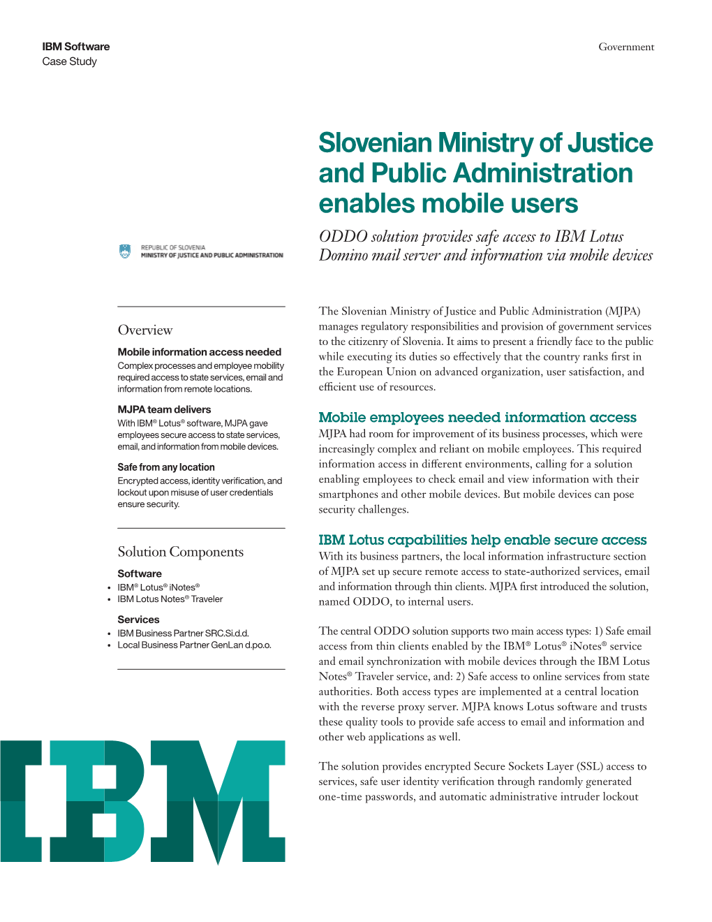 Slovenian Ministry of Justice and Public Administration Enables Mobile Users