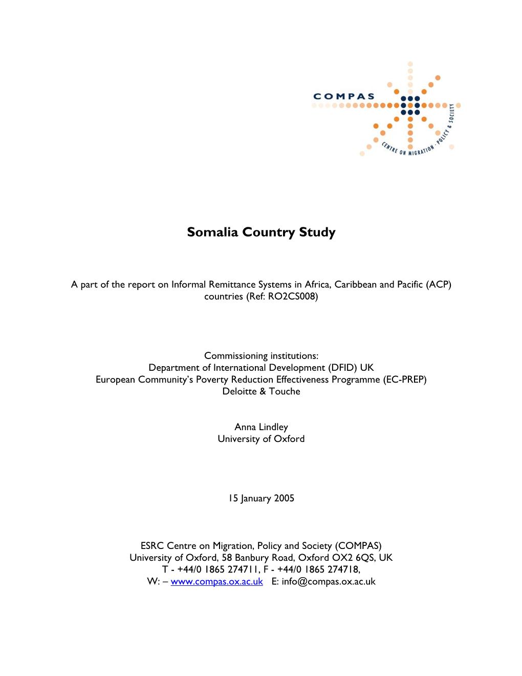 Somalia Country Study