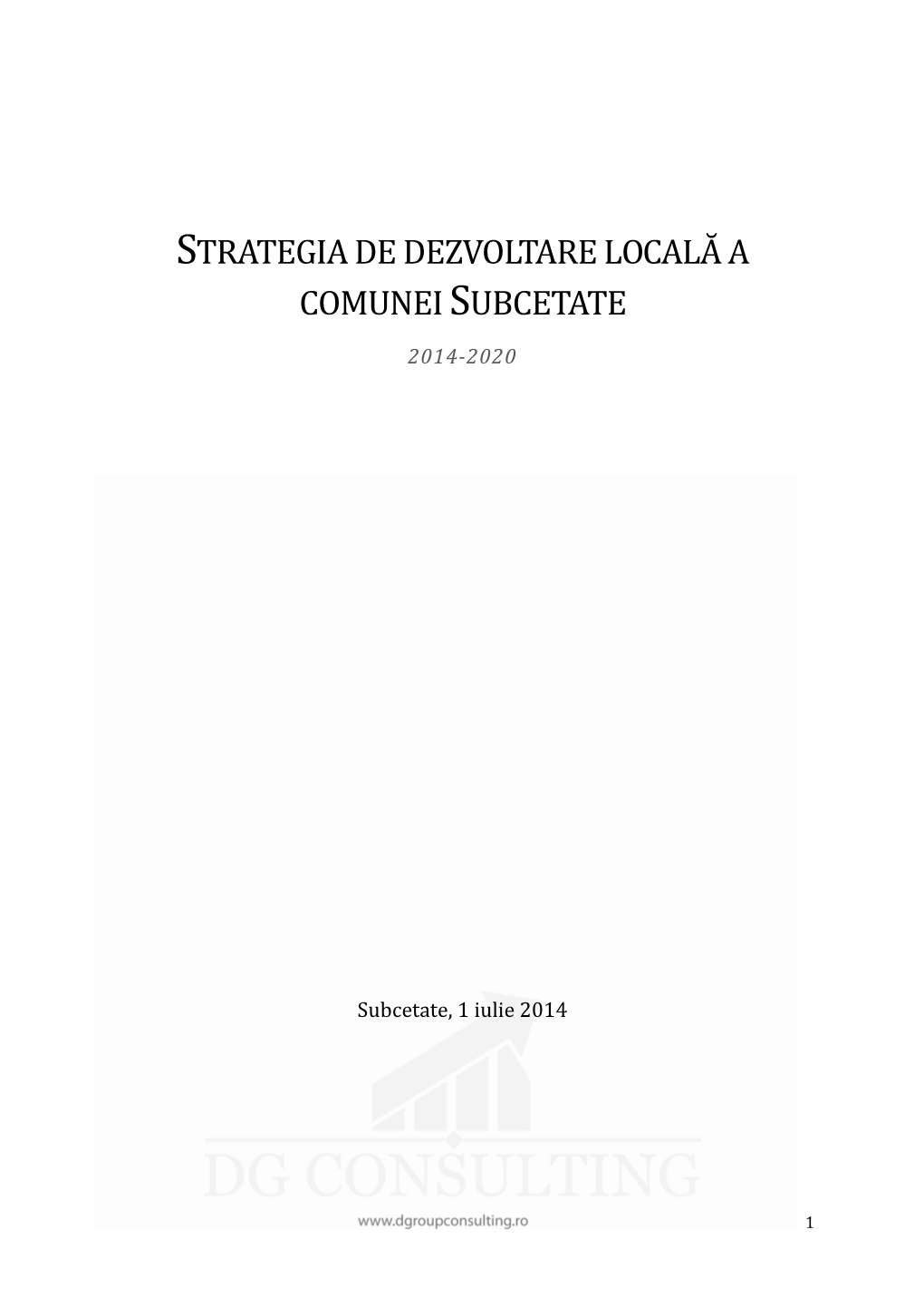 Strategia De Dezvoltare Locală a Comunei Subcetate