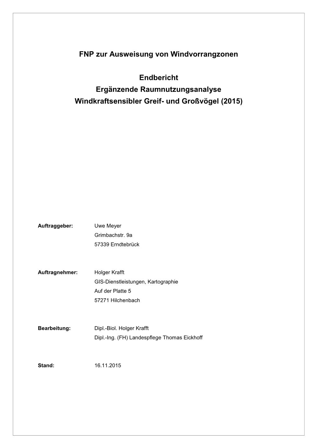 Und Greifvögel Windenergievorrangzonen Neunkirchen 2015