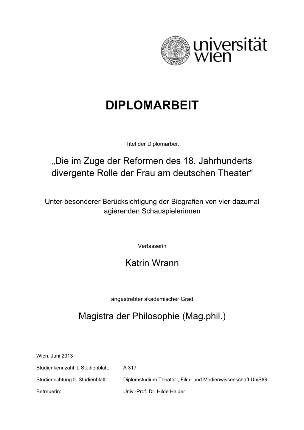 Diplomarbeit