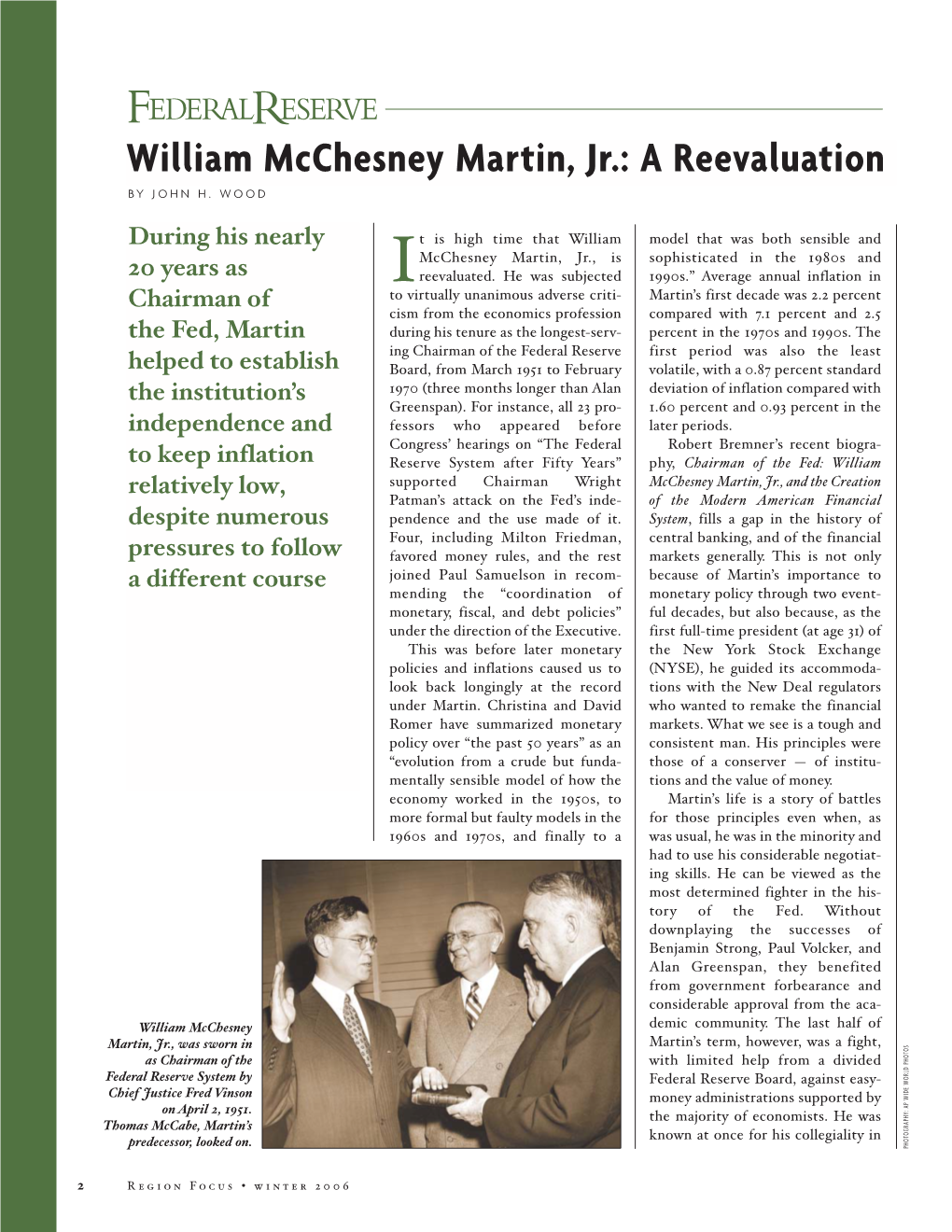 William Mcchesney Martin, Jr.: a Reevaluation by JOHN H