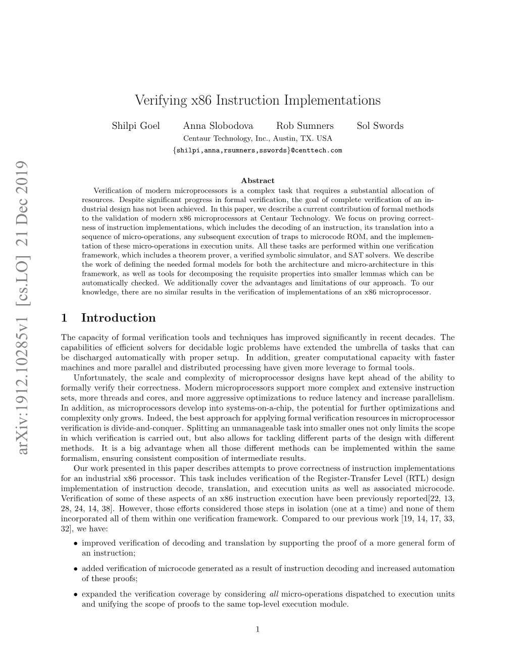 Verifying X86 Instruction Implementations