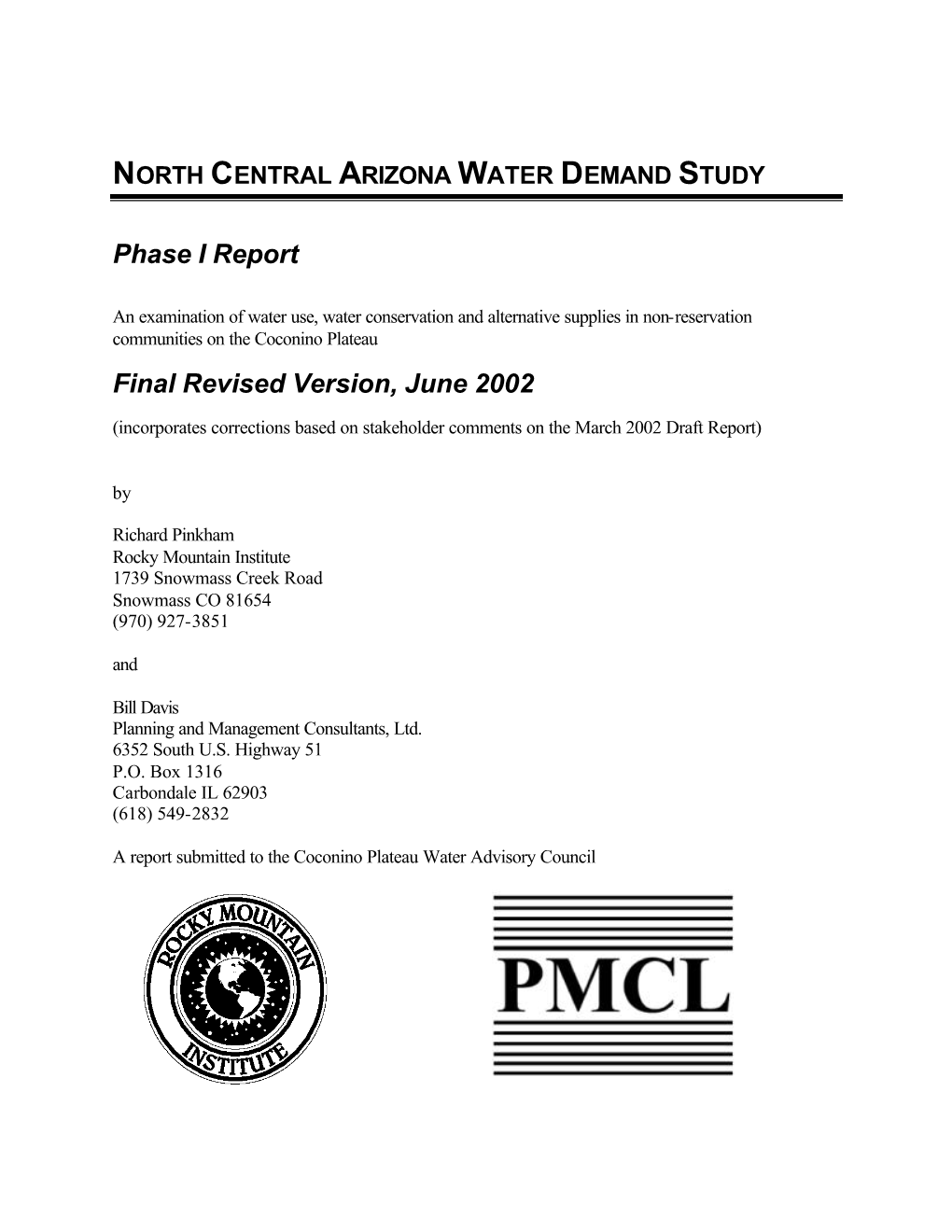 North Central Arizona Water Demand Study