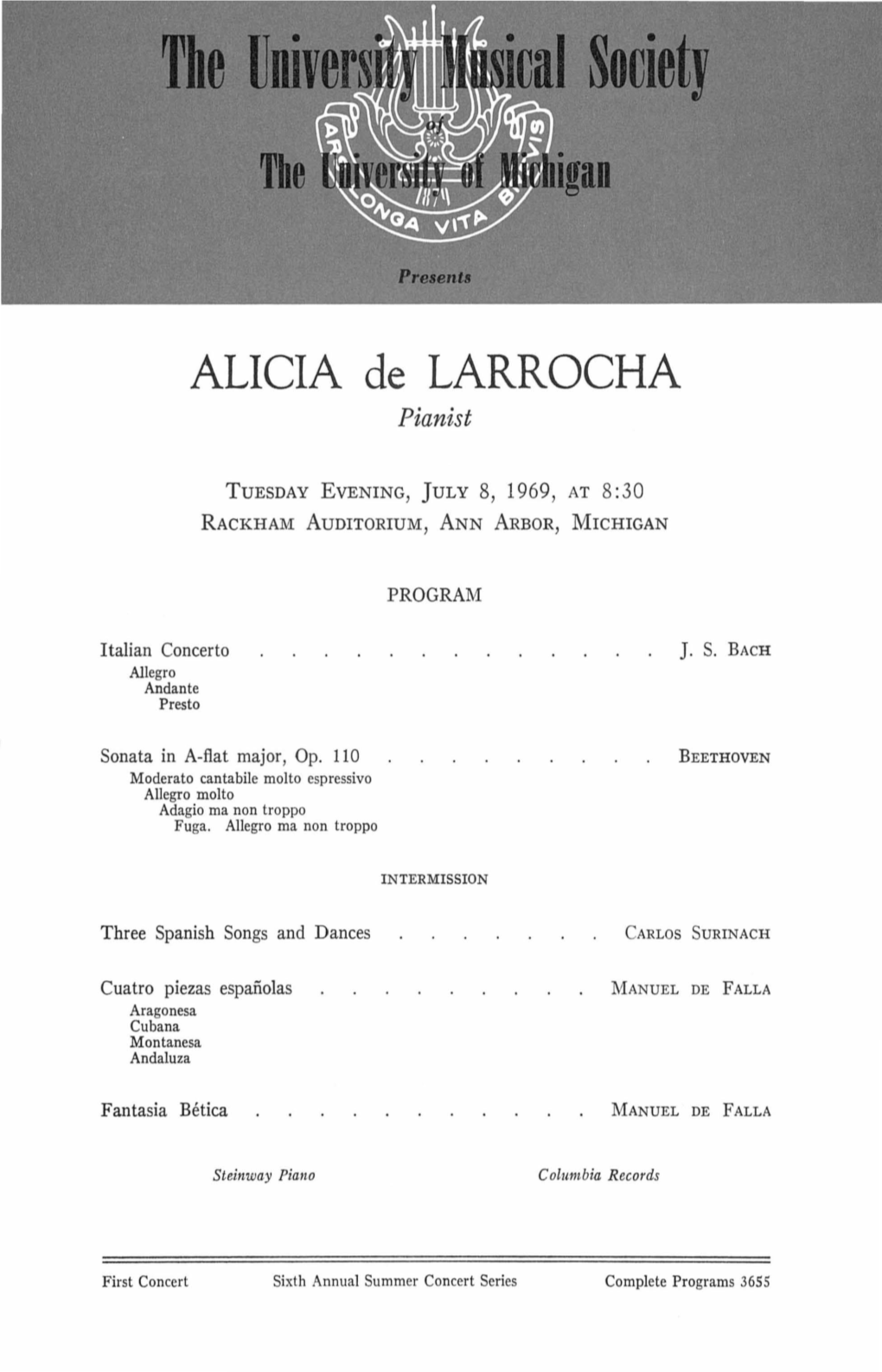 ALICIA De LARROCHA Pianist