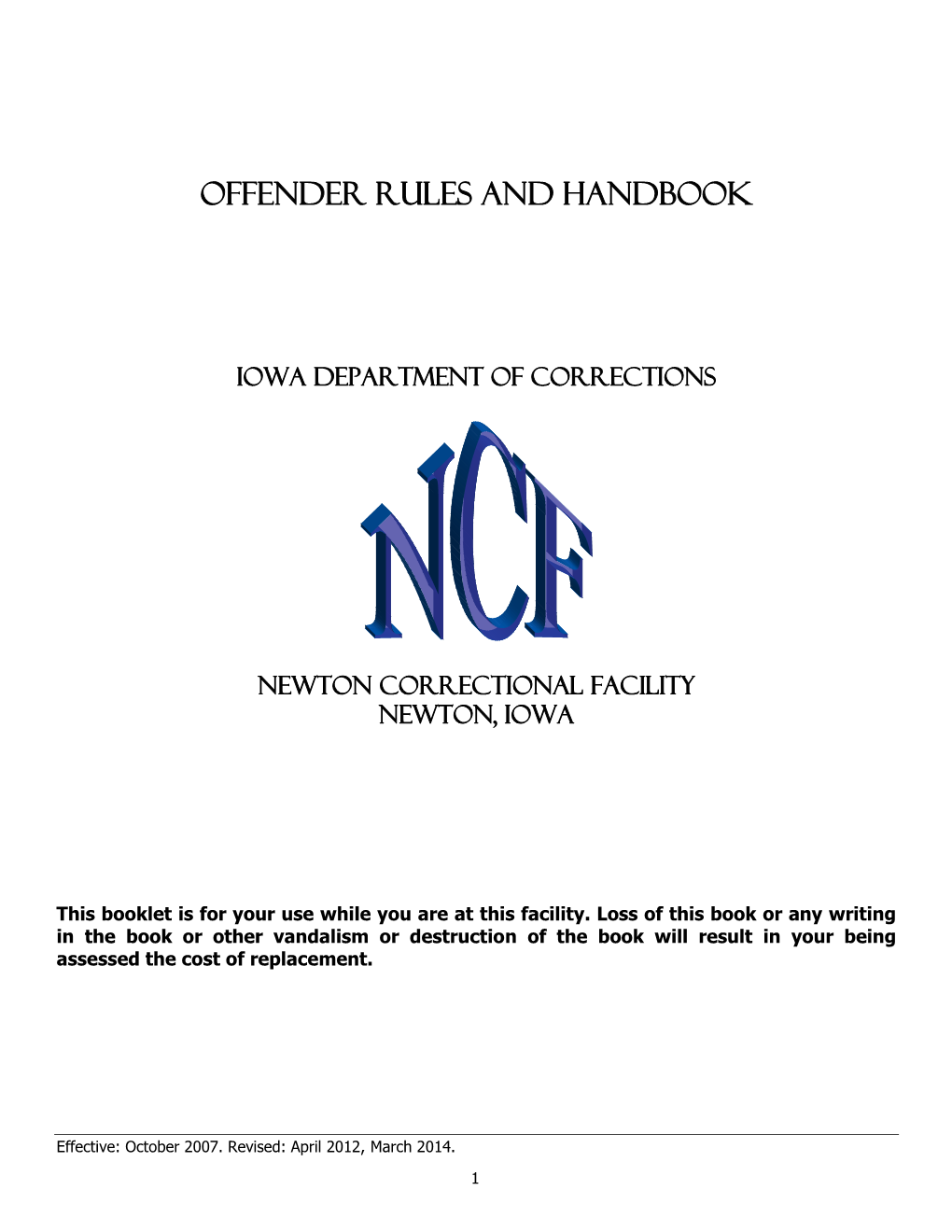 Offender Rules and Handbook