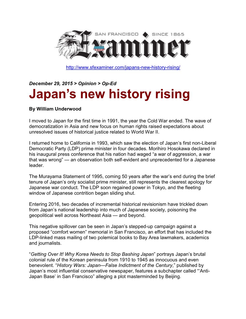 Japan's New History Rising