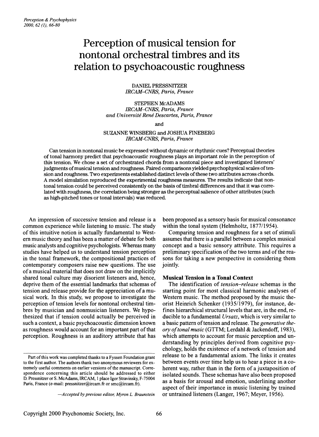 Perception of Musical Tension for Nontonal Orchestral Timbres and Its