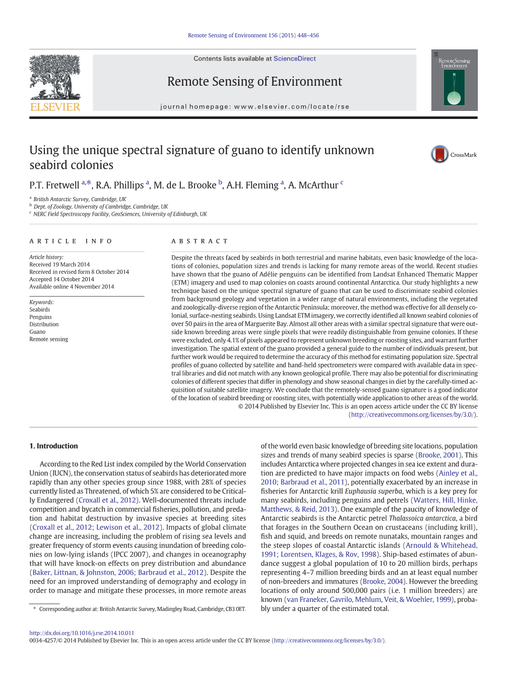 Using the Unique Spectral Signature of Guano to Identify Unknown Seabird Colonies