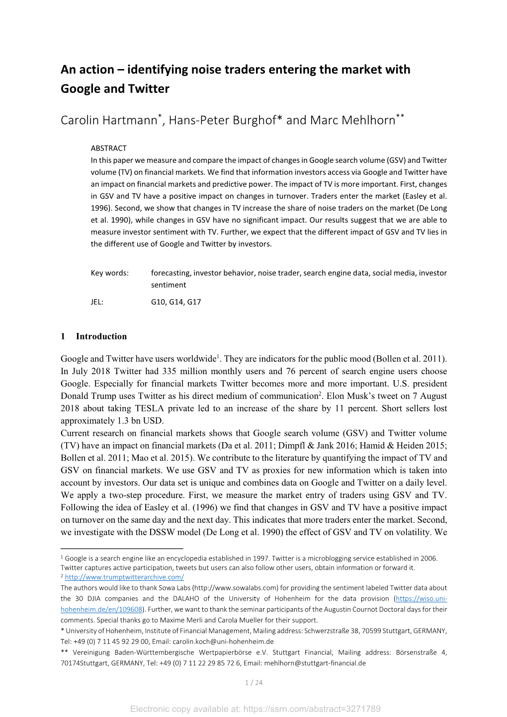 Identifying Noise Traders Entering the Market with Google and Twitter