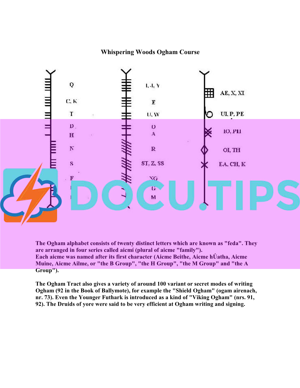 Ogham Course