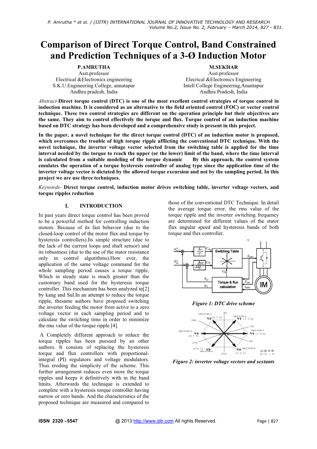 Comparison of Direct Torque Control, Band Constrained and Prediction