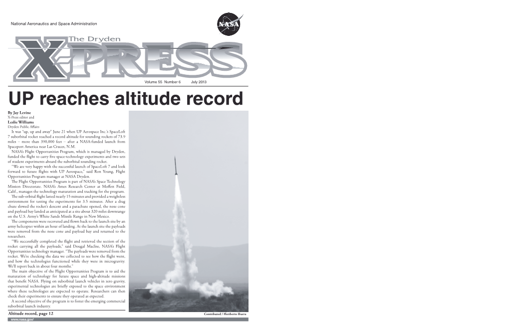 UP Reaches Altitude Record