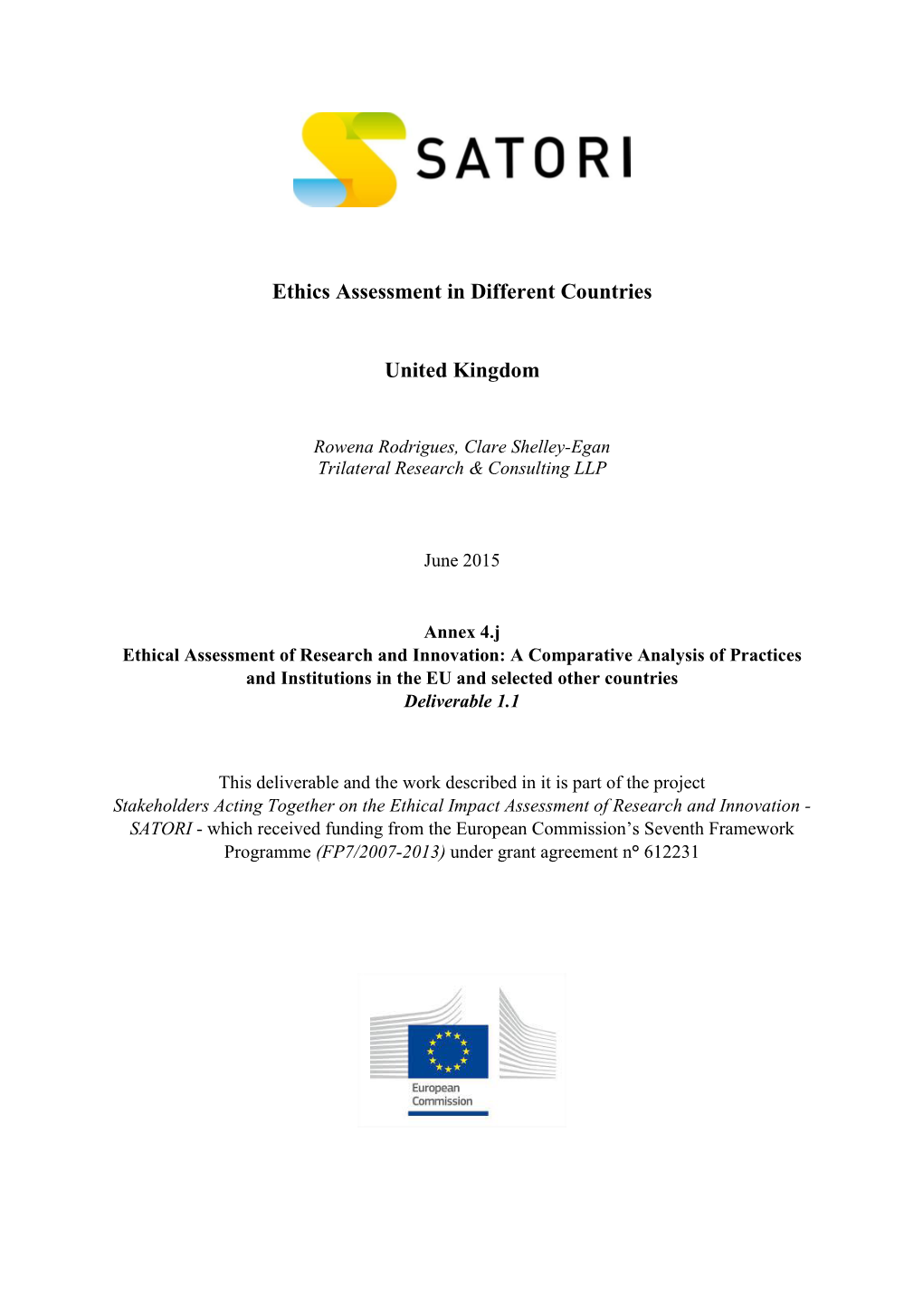 Ethics Assessment in Different Countries United Kingdom