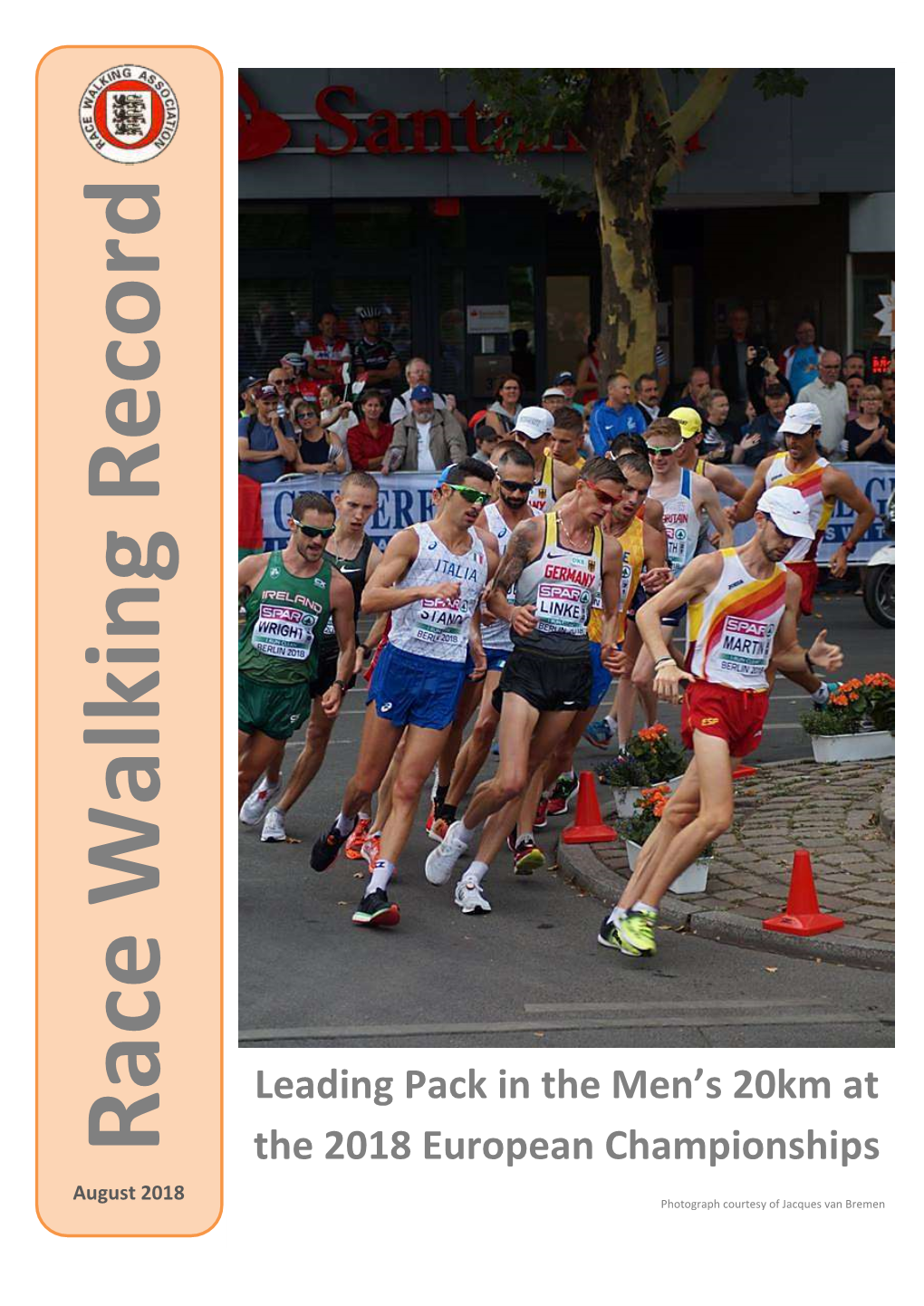 Leading Pack in the Men's 20Km at the 2018 European Championships