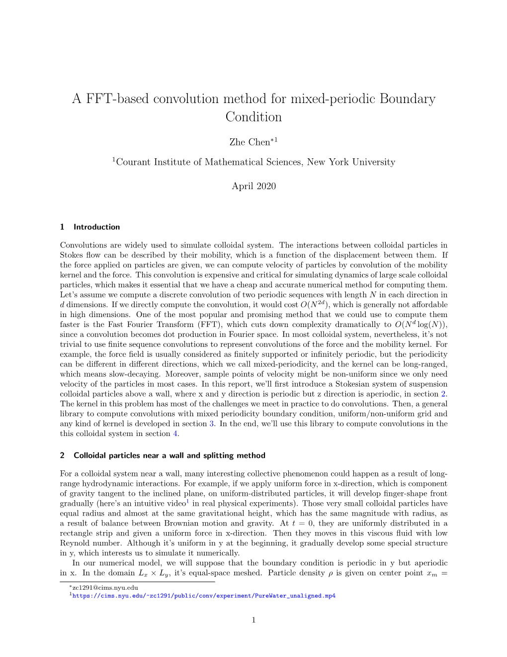 A FFT-Based Convolution Method for Mixed-Periodic Boundary Condition