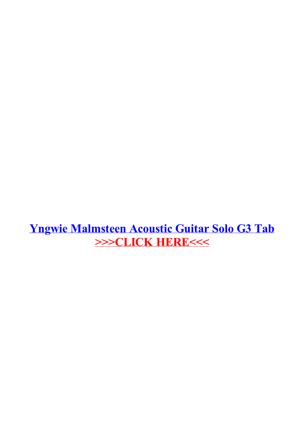 Yngwie Malmsteen Acoustic Guitar Solo G3 Tab