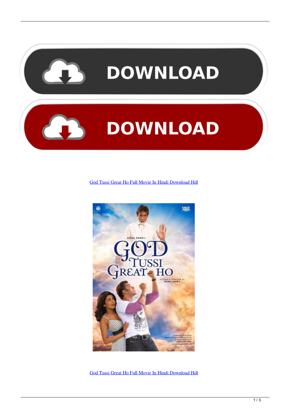 God Tussi Great Ho Full Movie in Hindi Download Hdl