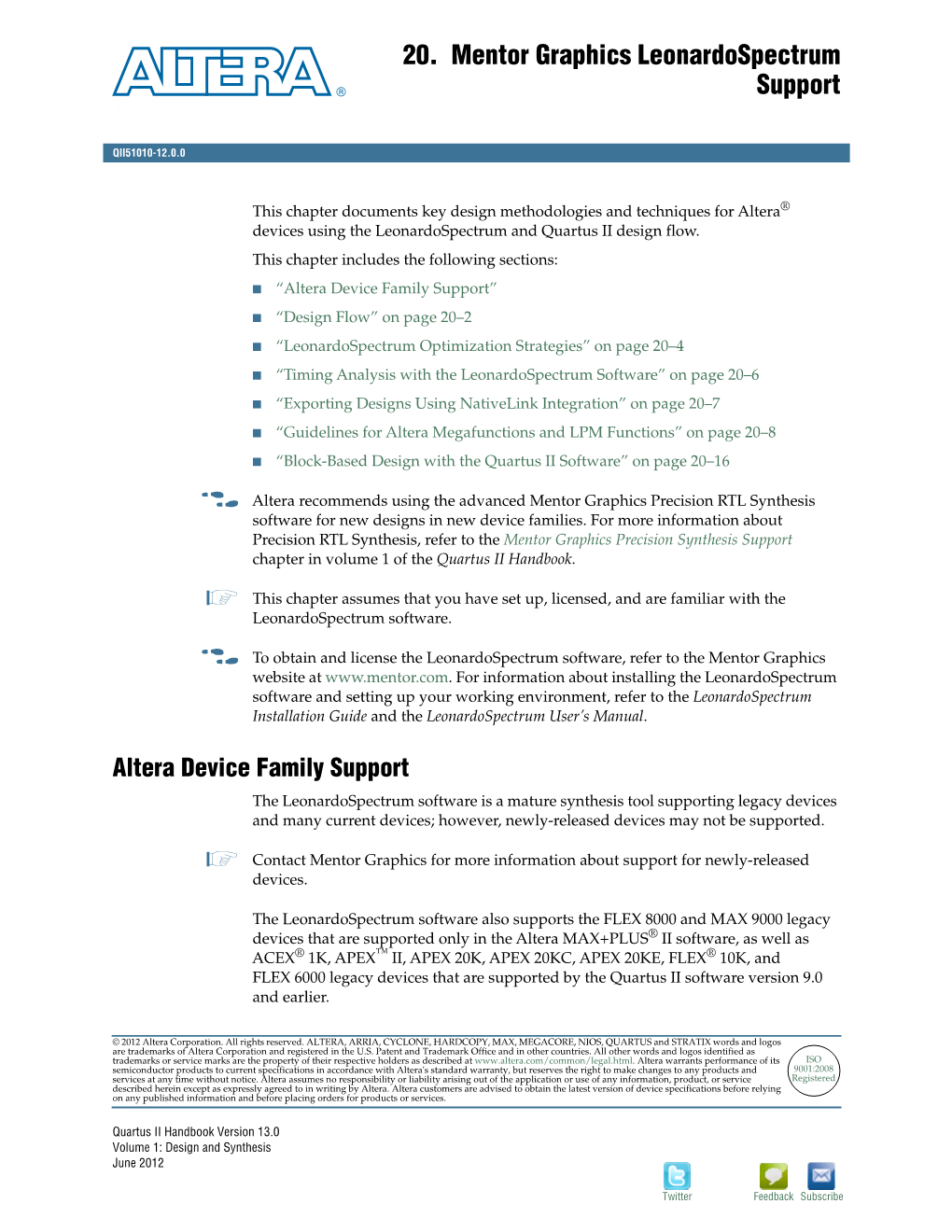 20. Mentor Graphics Leonardospectrum Support June 2012 QII51010-12.0.0