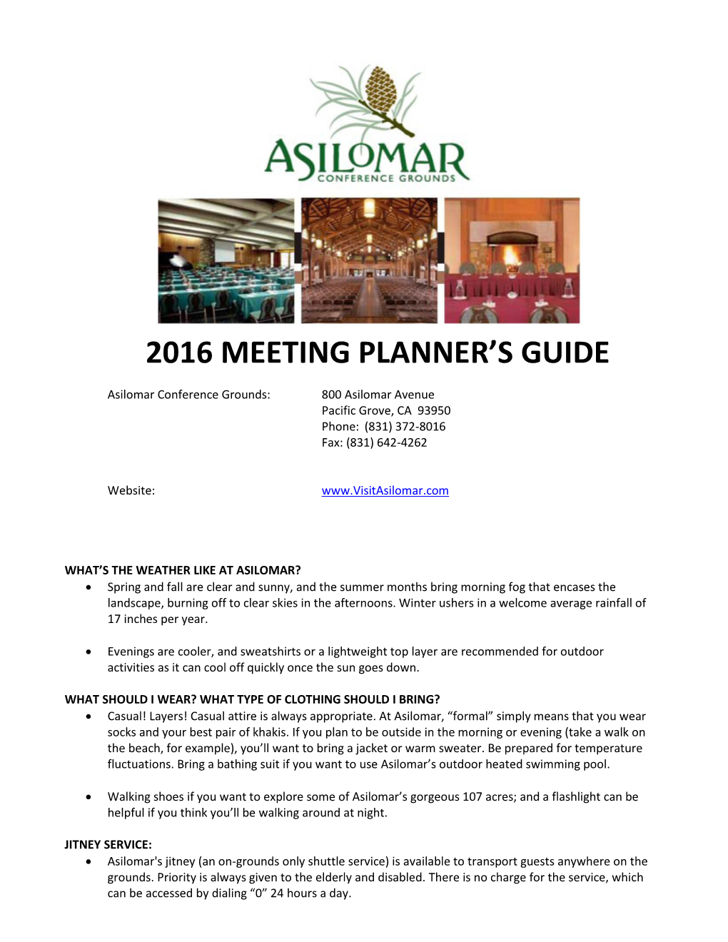 2016 Meeting Planner's Guide