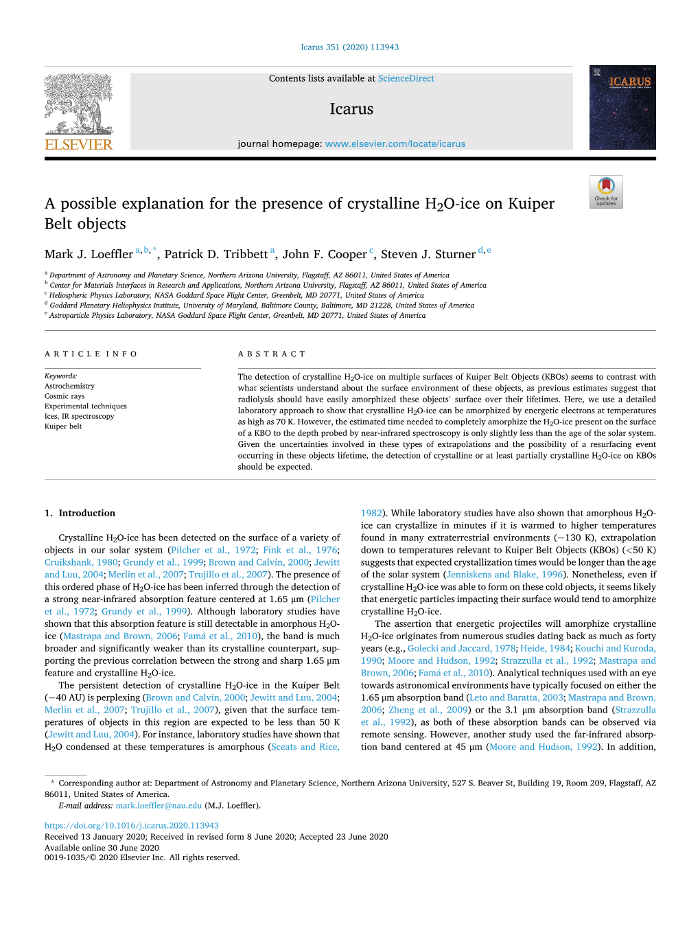 A Possible Explanation for the Presence of Crystalline H2O-Ice on Kuiper Belt Objects