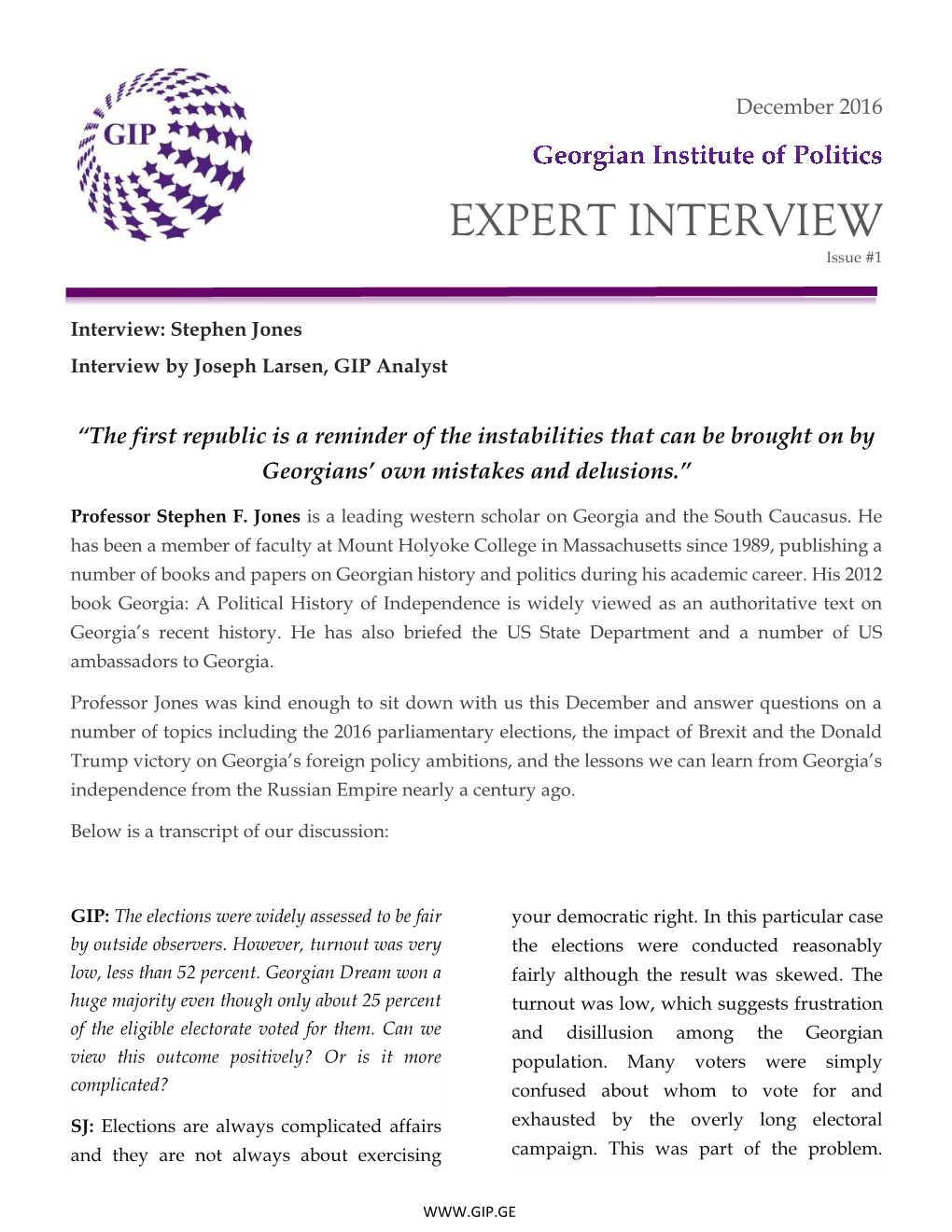 EXPERT INTERVIEW Issue #1