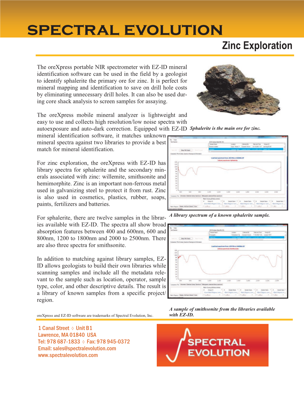 Spectral Evolution Zinc Exploration