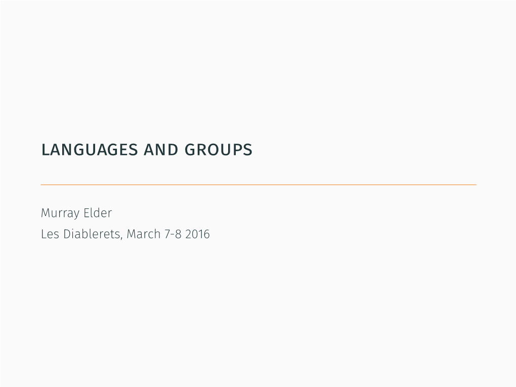 Languages and Groups