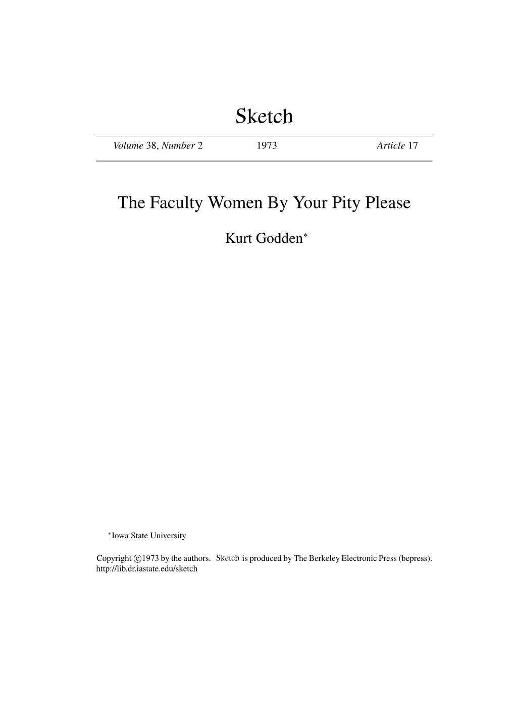 The Faculty Women by Your Pity Please