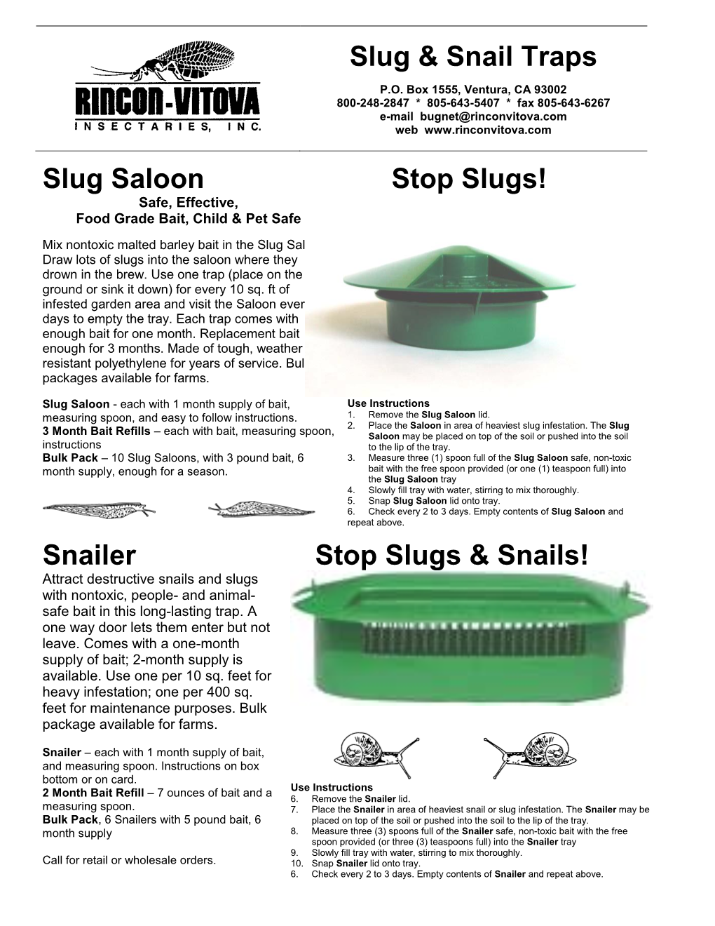 Slug & Snail Traps Slug Saloon Stop Slugs! Snailer Stop Slugs & Snails!