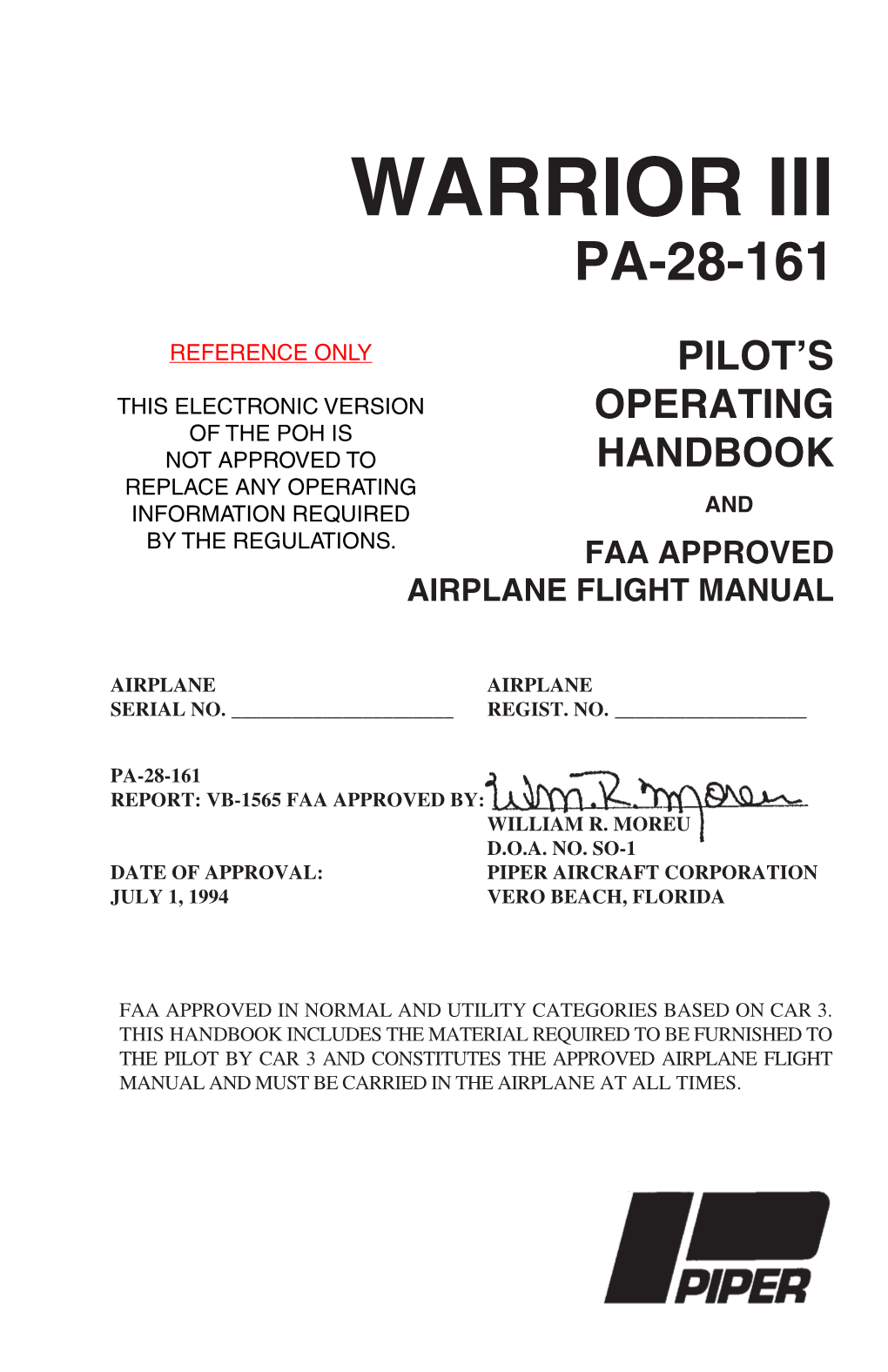 Pilots Operating Handbook (POH)