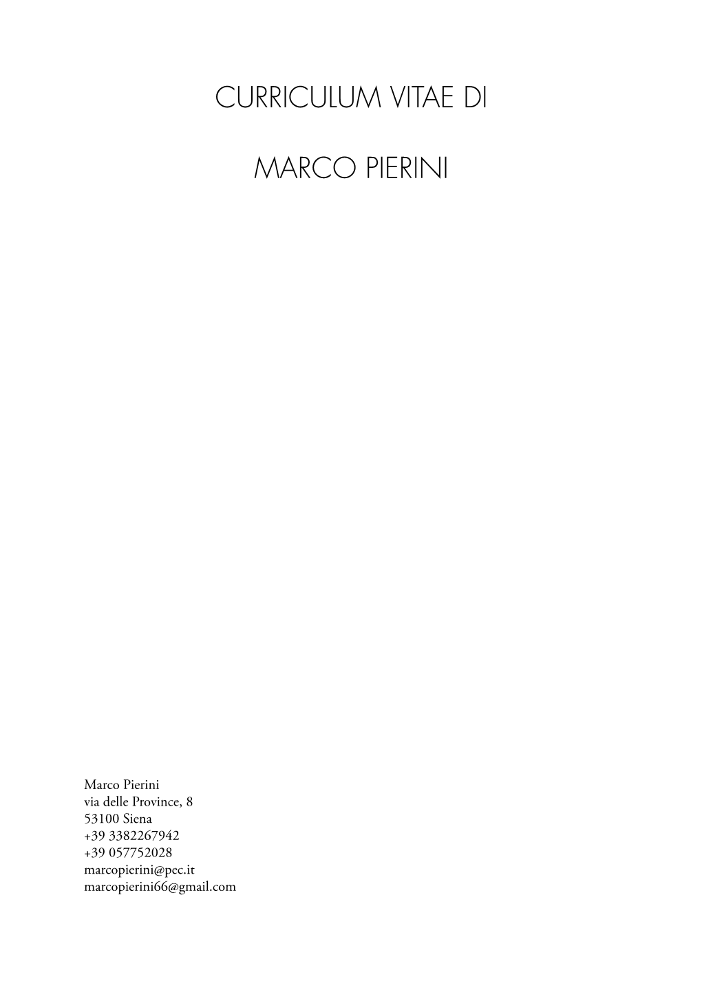 Curriculum Vitae Di Marco Pierini