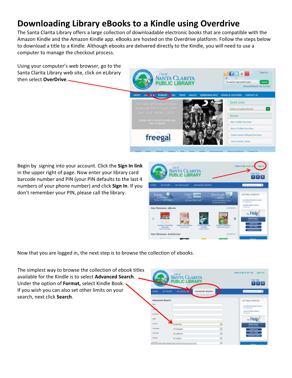 Downloading Library Ebooks to a Kindle Using Overdrive