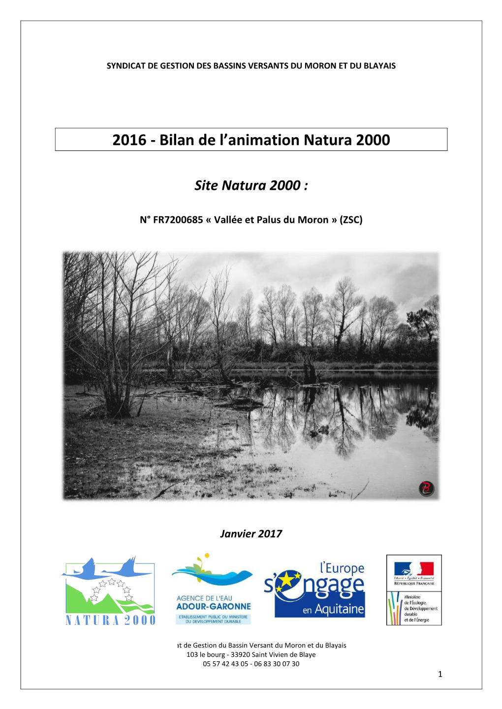 2016 - Bilan De L’Animation Natura 2000
