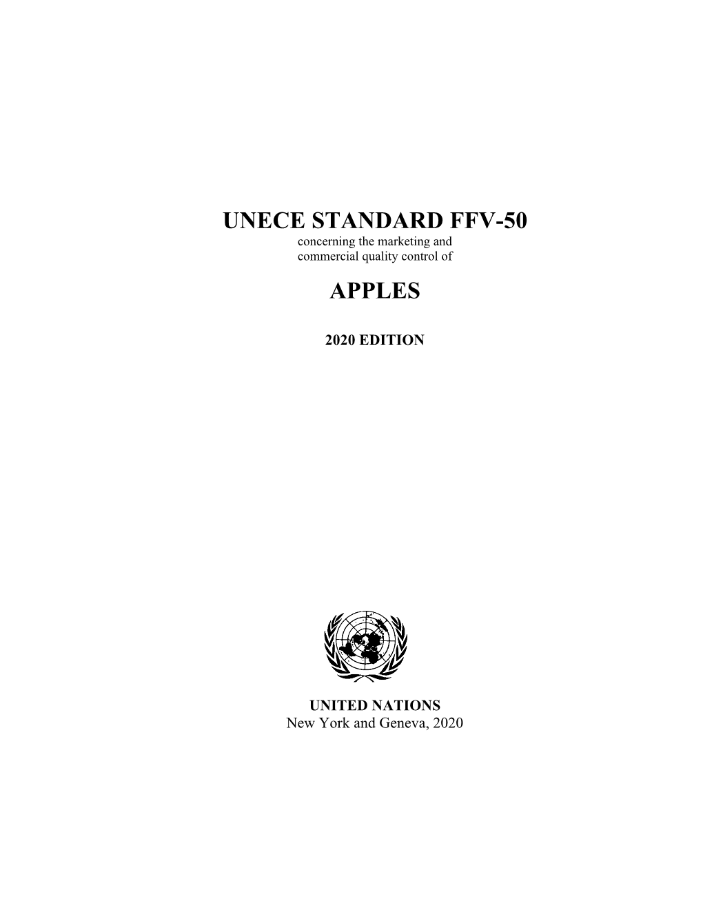 Unece Standard Ffv-50 Apples