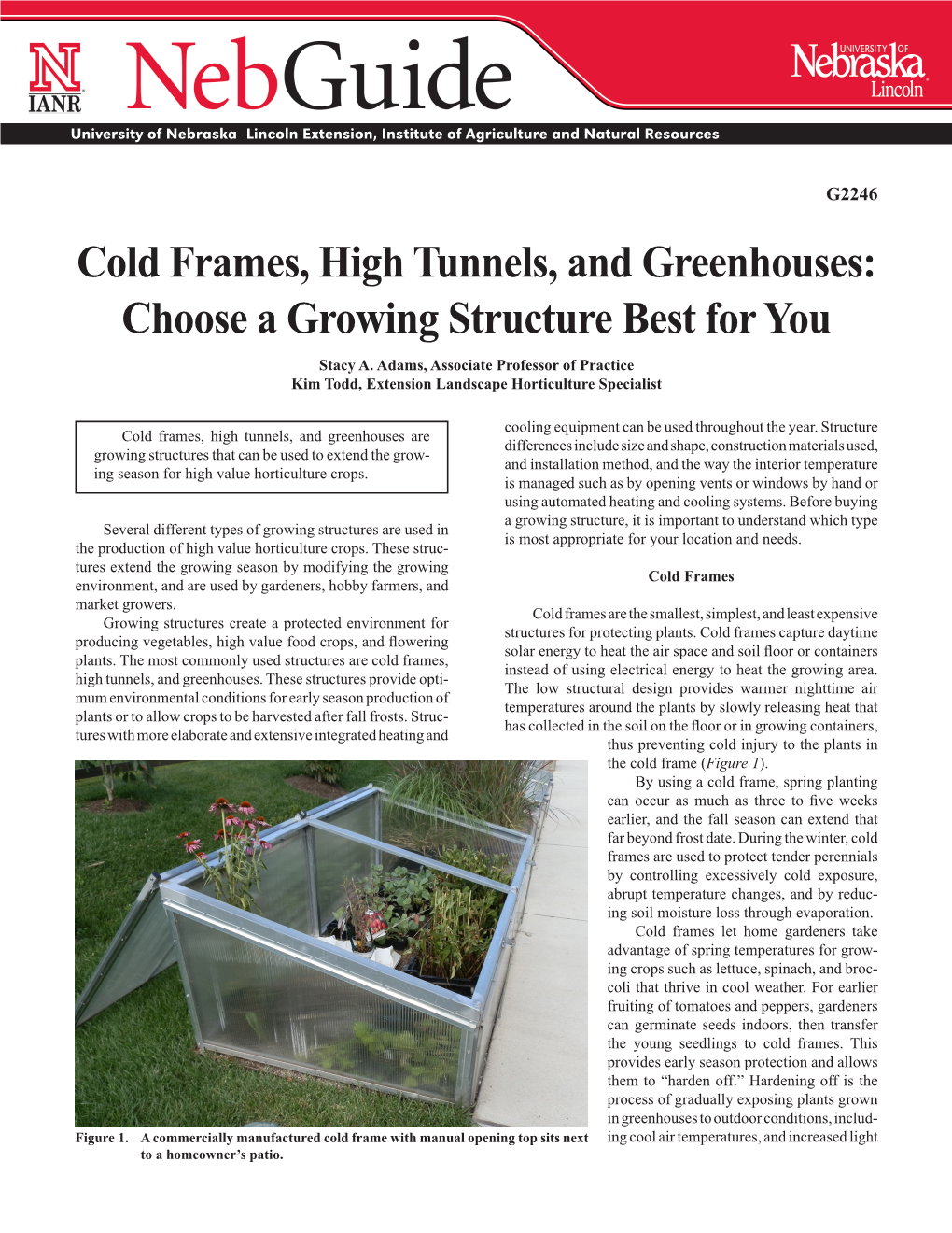 Cold Frames, High Tunnels, and Greenhouses: Choose a Growing Structure Best for You Stacy A