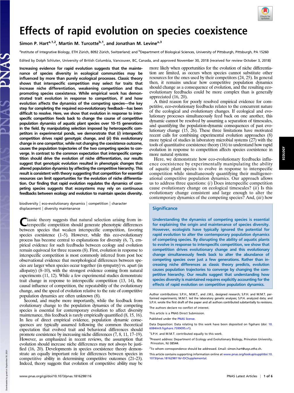 Effects of Rapid Evolution on Species Coexistence