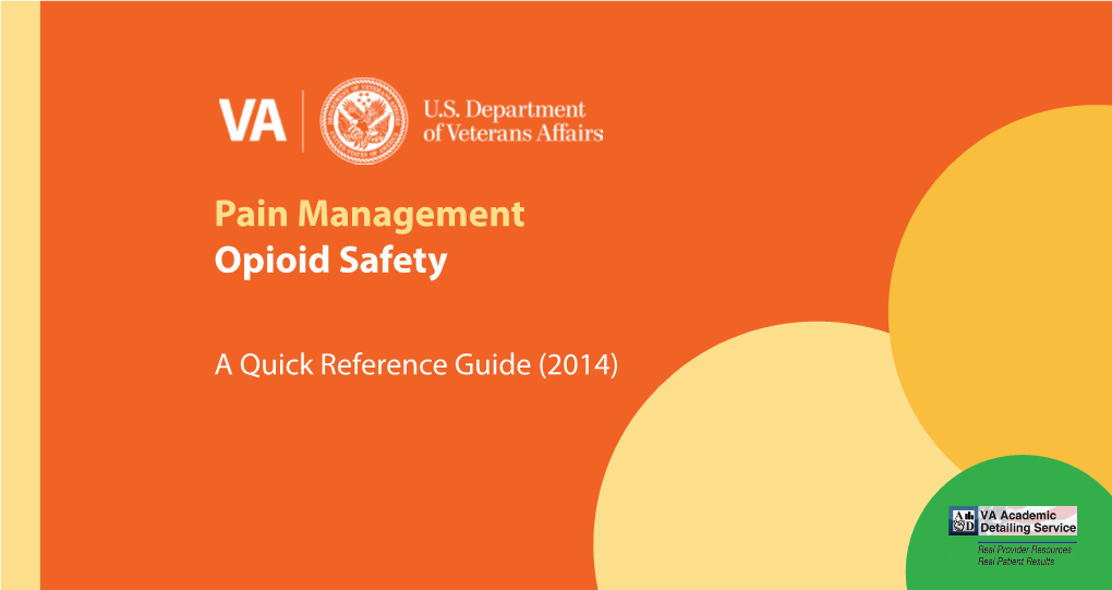 Pain Management Opioid Safety