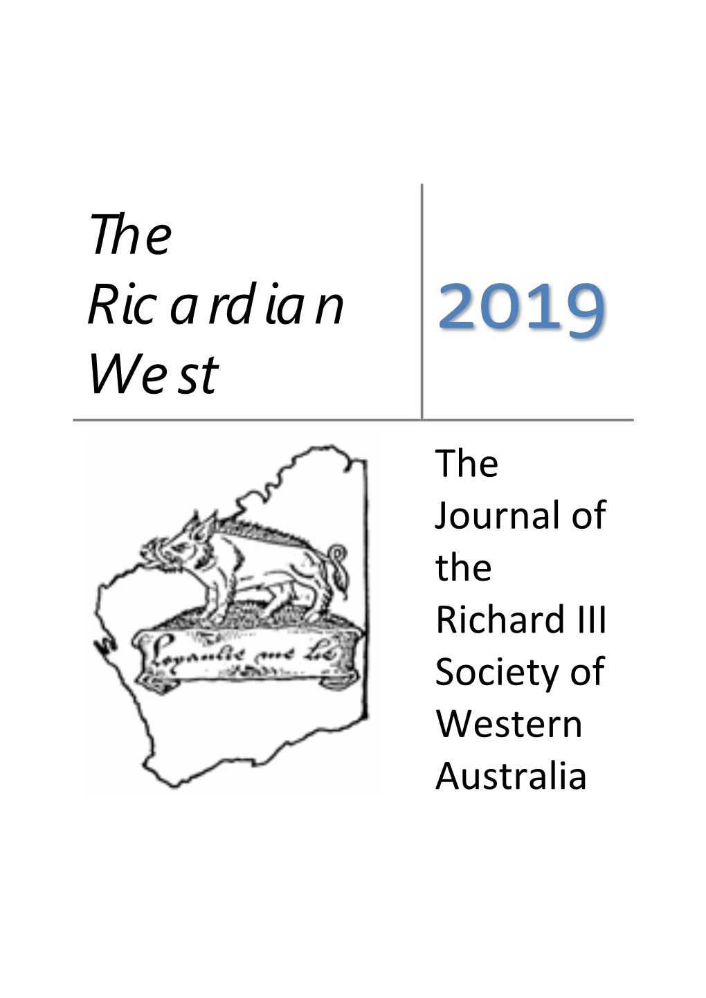 The Ricardian West Journal for 2018