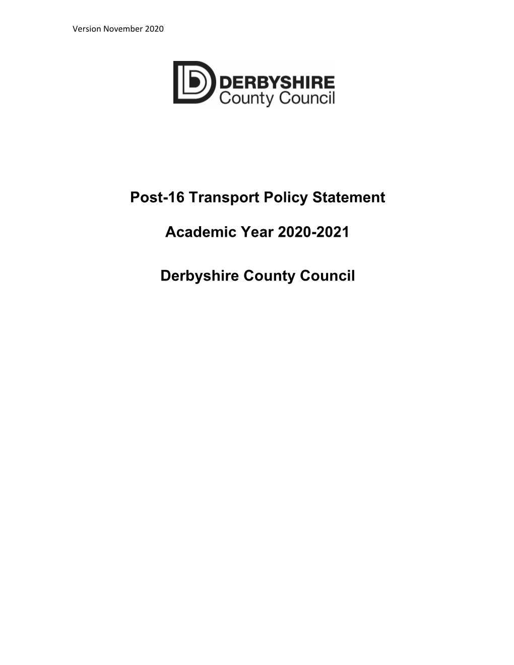 Post-16 Transport Policy Statement