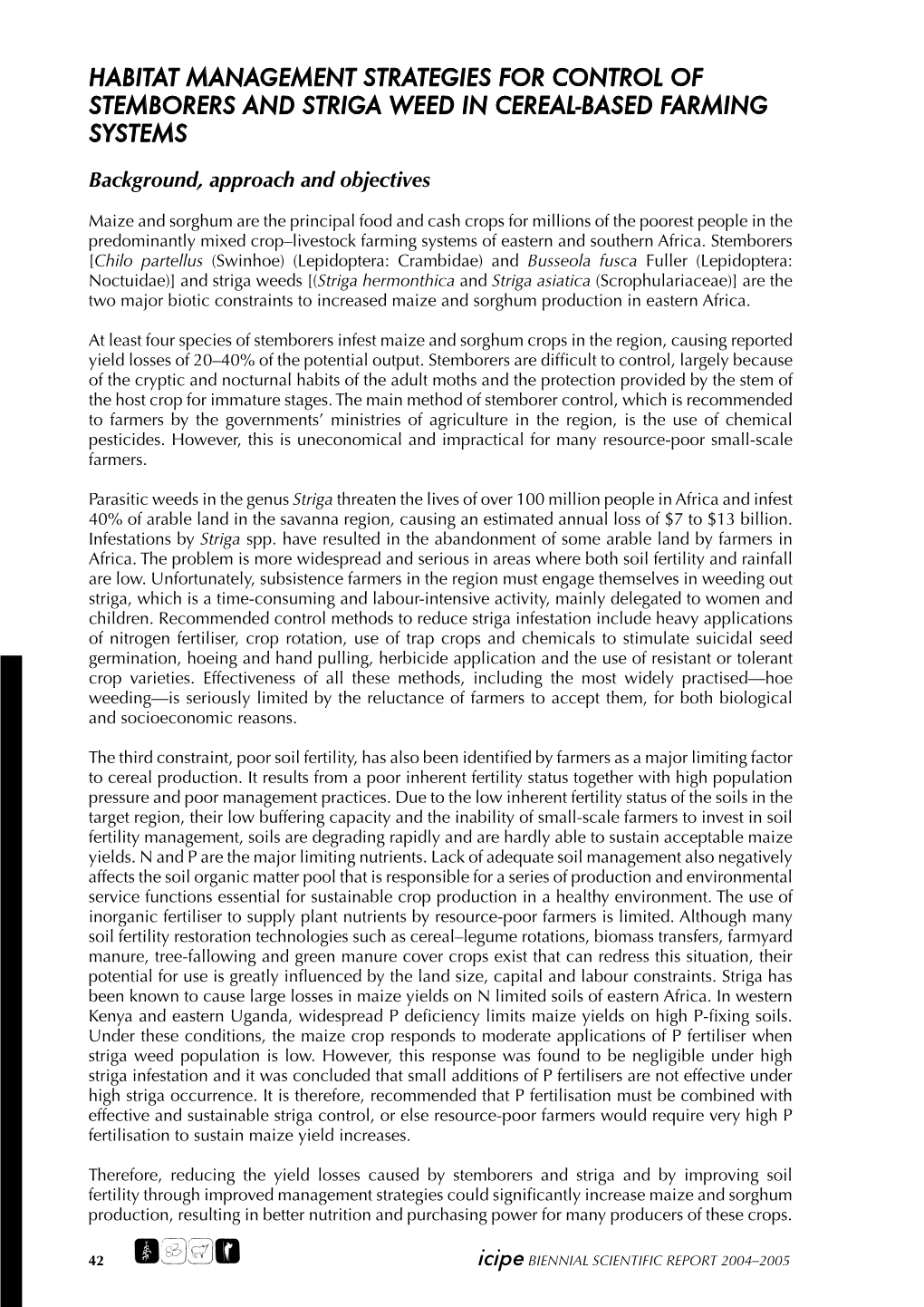 Habitat Management Strategies for Control of Stemborers and Striga Weed in Cereal-Based Farming Systems