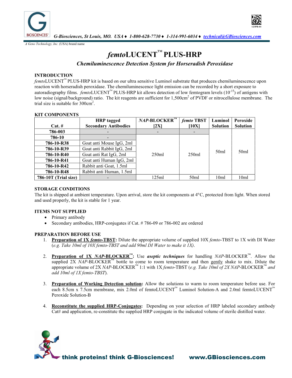 Femtolucent PLUS-HRP, Chemiluminescence Detection System for Horseradish Peroxidase