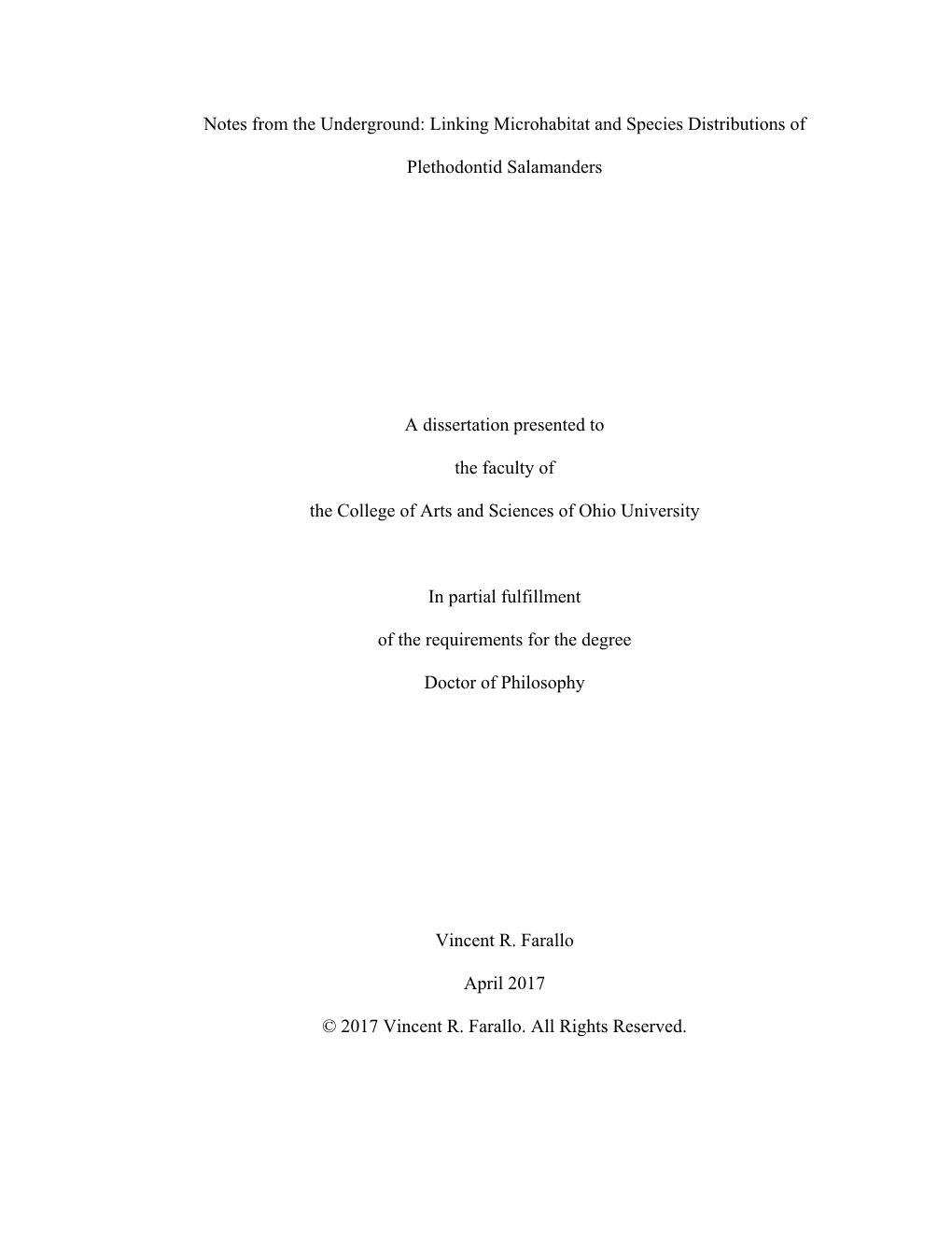 Linking Microhabitat and Species Distributions Of