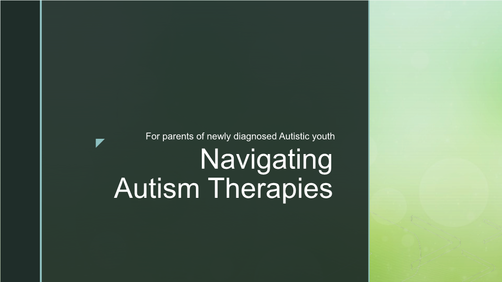 Navigating Autism Therapies ABA for Ausome Conference