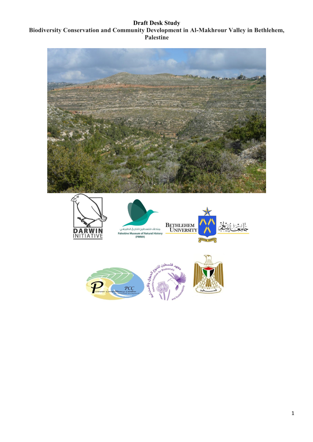 Draft Desk Study Biodiversity Conservation and Community Development in Al-Makhrour Valley in Bethlehem, Palestine