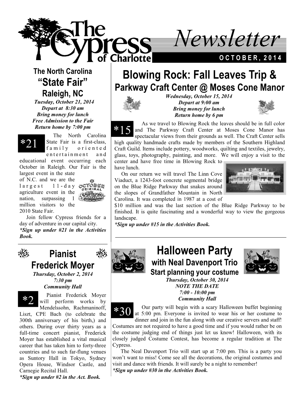 October 2014 Newsletter