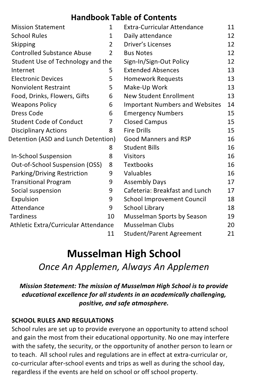 Musselman High School Once an Applemen, Always an Applemen