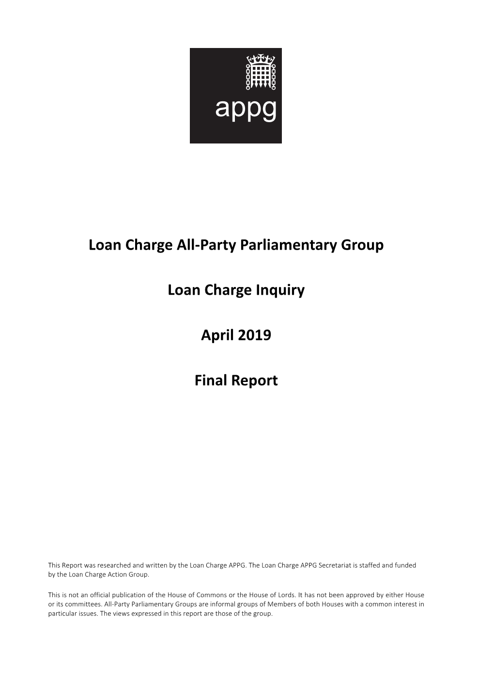 Loan Charge All-Party Parliamentary Group Loan Charge Inquiry April 2019 Final Report