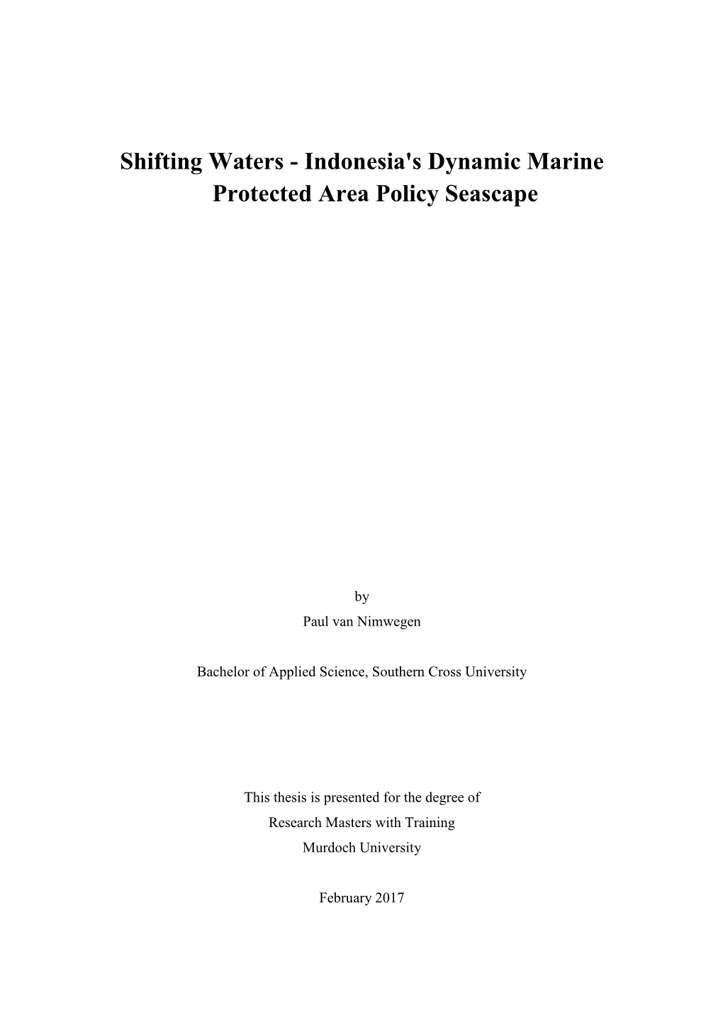 Indonesia's Dynamic Marine Protected Area Policy Seascape